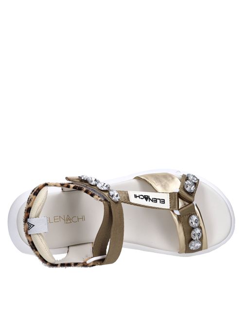 Sandali Suede in pelle, ecopelle e tessuto ELENA IACHI | E2238 SUEDEGOLD-LEOPARDATO
